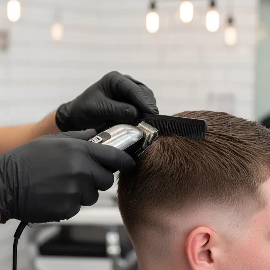 Buzz cut amb disseny geomètric